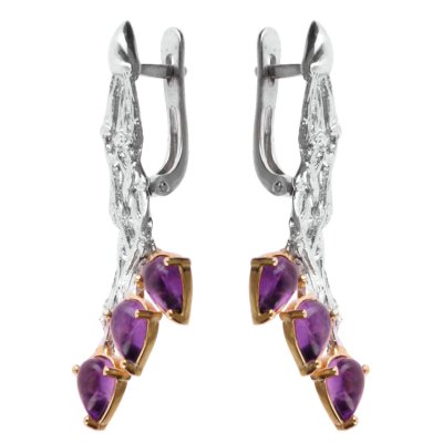 Серебряные серьги BEAVERS с аметистом 2173a