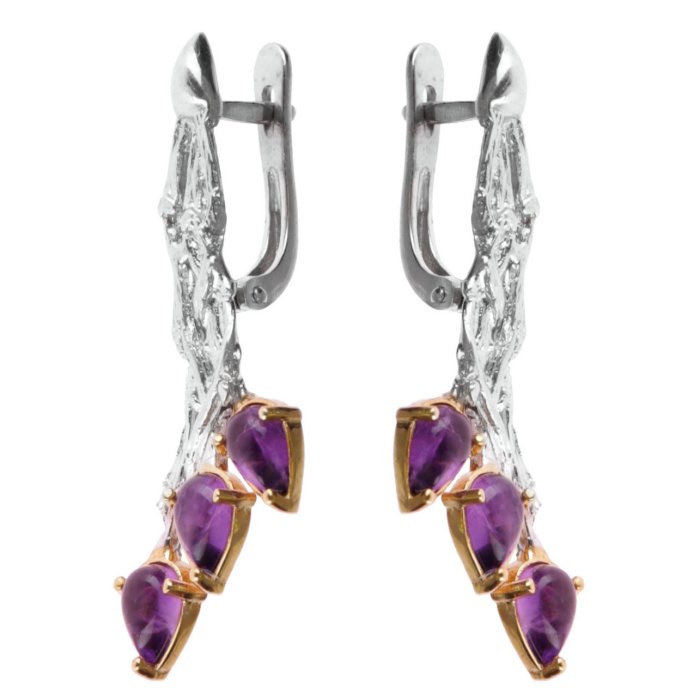 Серебряные серьги BEAVERS с аметистом 2173a