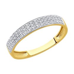Кольцо из желтого золота с бриллиантами (Арт.1012330-2)