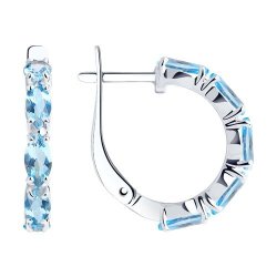 Серьги из серебра с топазами (Арт.92022138)