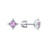 Серьги из серебра с аметистами и фианитами (Арт.92022405)