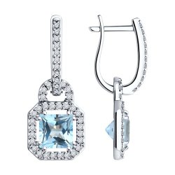 Серьги из серебра с топазами и фианитами (Арт.92022830)