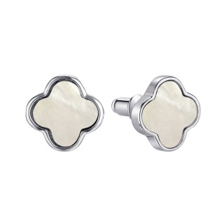 Серьги серебряные с жемчугом «Lucky Clover» Fresh Jewelry (арт.TC-E02153-X-W-PN-X-X)