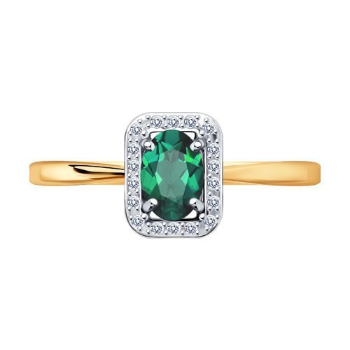 Кольцо из золота с бриллиантами и изумрудом «Эмеральд Грейс» Соколов (арт.3010584)