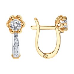 Серьги из золочёного серебра с фианитами (Арт.93020535)