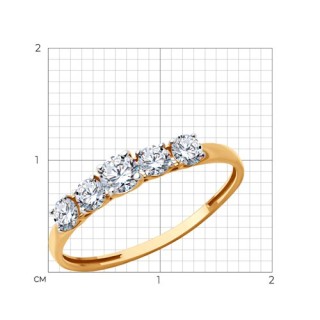 Кольцо из золота с фианитами «Линия сияния» Соколов (арт.51-110-02274-1)