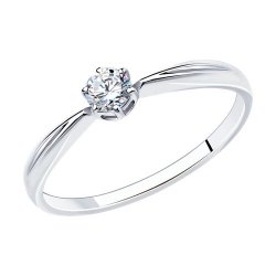 Кольцо из серебра с фианитом (Арт.94-110-01376-1)