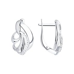 Серьги из серебра с алмазной гранью (Арт.94-120-00880-1)