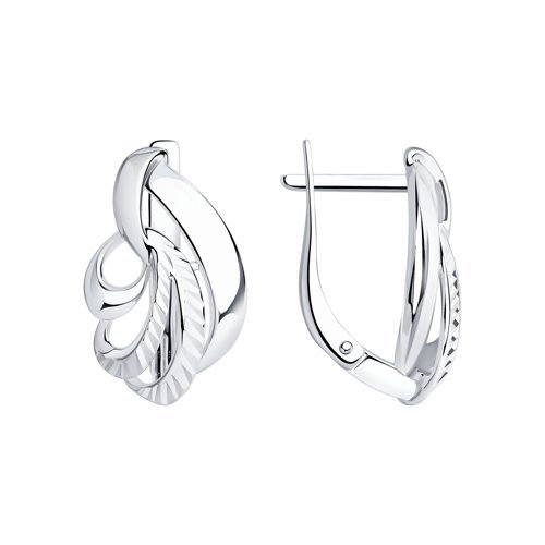 Серьги из серебра с алмазной гранью (Арт.94-120-00880-1)