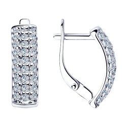 Серьги из серебра с фианитами (Арт.94-120-01644-1)