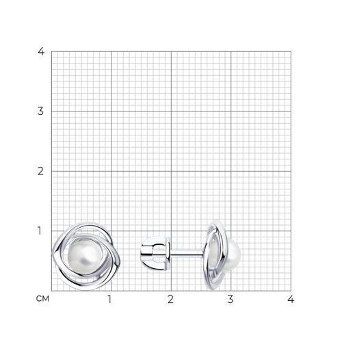 Серьги из серебра с жемчугом (Арт.94-122-01133-1)