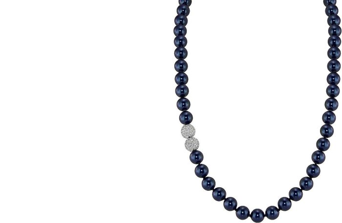 Ожерелье из серебра с жемчугом и куб. цирконием (Арт.32l-sk-22)