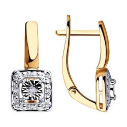 Серьги из комбинированного золота с бриллиантами (Арт.51-220-00306-1)