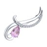 Брошь из серебра с аметистом и фианитами (Арт.94-340-01053-3)