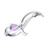 Брошь из серебра с аметистом и фианитами (Арт.94-340-01053-3)