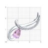 Брошь из серебра с аметистом и фианитами (Арт.94-340-01053-3)