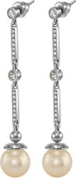 Серьги из серебра с жемчугом и кристаллом swarovski (Арт.aas-5-10-5-s)