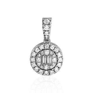 Кулон с бриллиантами из белого золота «Ice Halo» Estet (арт.01П6214235)