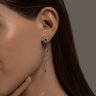 Серьги из белого золота с бриллиантами и сапфирами (Арт.2021210-3)