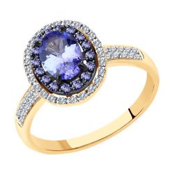 Кольцо из золота с бриллиантами и танзанитами (Арт.6014388) Кольцо из золота с бриллиантами и танзанитами (Арт.6014388)