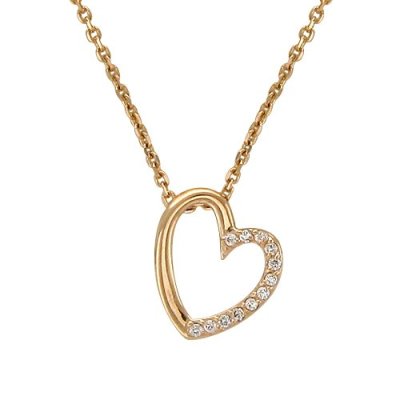 Ожерелье с фианитами «Сердце LAmour» золото 585 Estet (арт.01Л110901)