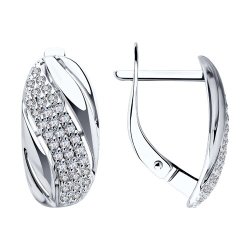 Серьги из белого золота с фианитами (Арт.52-120-00233-1)