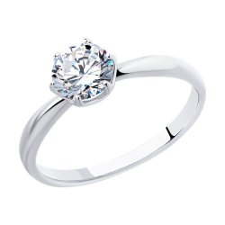 Кольцо из серебра с фианитом (Арт.94013737)