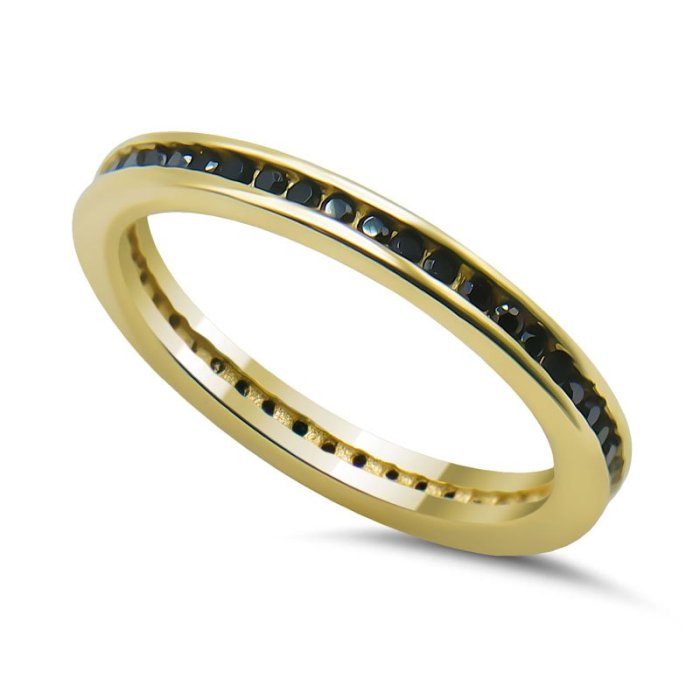Кольцо серебряное с кубическим цирконием «Черные крылья» Myjewels (арт.0120)
