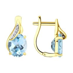 Серьги золотые пробы 585 с топазом (Арт.53-320-01561-2)