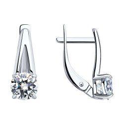 Серьги из серебра с фианитами (Арт.94023417)