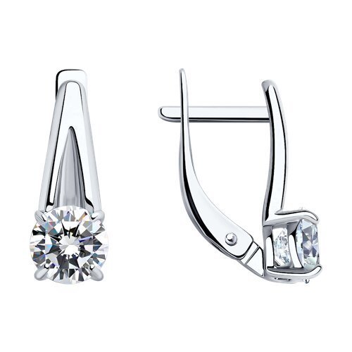Серьги из серебра с фианитами (Арт.94023417)