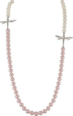 Ожерелье из серебра с жемчугом и куб. цирконием (Арт.l24-df28-s-13-1)