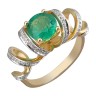 Кольцо с бриллиантами и изумрудом «Вихрь GARDEN» Estet (арт.01К646209-1)