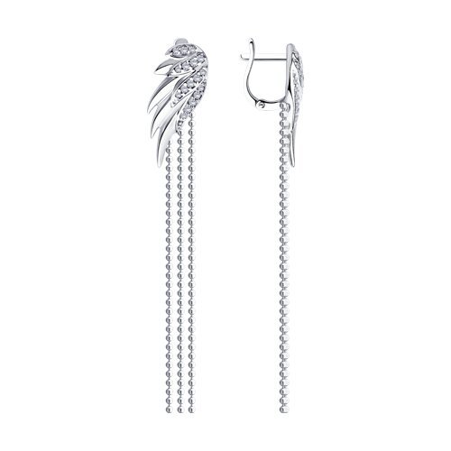 Серьги из серебра с фианитами (Арт.94025104)