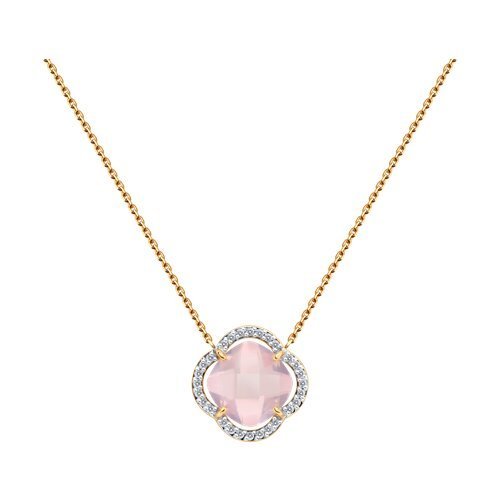 Колье золотое пробы 585 с кварцем (Арт.770476)