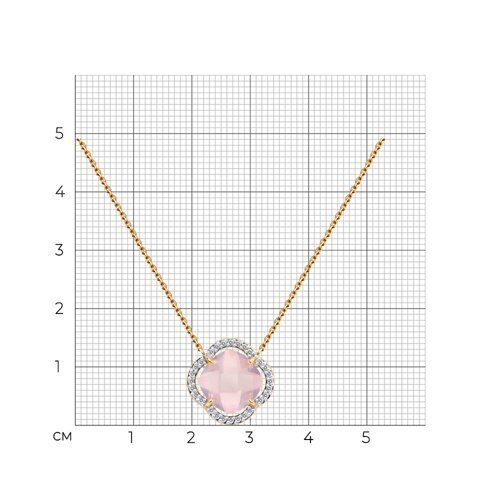 Колье золотое пробы 585 с кварцем (Арт.770476)