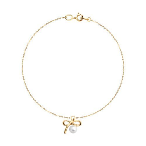 Браслет золотой пробы 585 с жемчугом (Арт.795064)