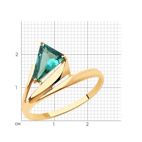 Кольцо золотое пробы 585 с кварцем (Арт.715185)