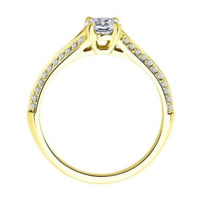 Кольцо из золота 585 с выращенным бриллиантом «Сияние чувств» Соколов (арт.9010-1955)
