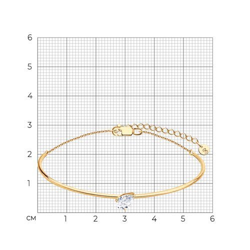 Браслет из золота с бриллиантом выращенным (Арт.9059004-5)