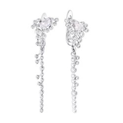 Серьги из серебра с фианитом (Арт.cz-e02128-x-w-w-x-w)
