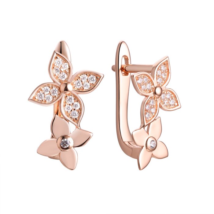 Серьги из серебра с фианитом (Арт.cz-e04037-x-g-w-x-w)