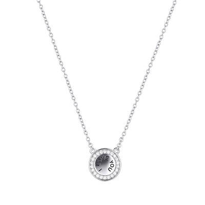 Ожерелье серебряное с фианитами «I Love You Heart» Fresh Jewelry (арт.CZ-N03364-X-W-X-X-W)