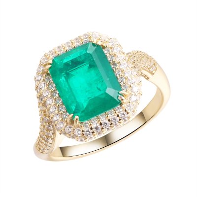 Кольцо из серебра с ситаллом и фианитом (Арт.cz-r04276-x-l-eg-x-w)