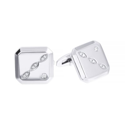 Запонки из белого золота с бриллиантом (Арт.aat_4554_wg)