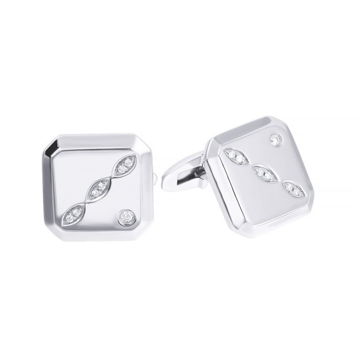 Запонки из белого золота с бриллиантом (Арт.aat_4554_wg)