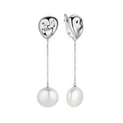 Серьги из серебра с жемчугом (Арт.pi-e417-12-x-l-pn-x-x)