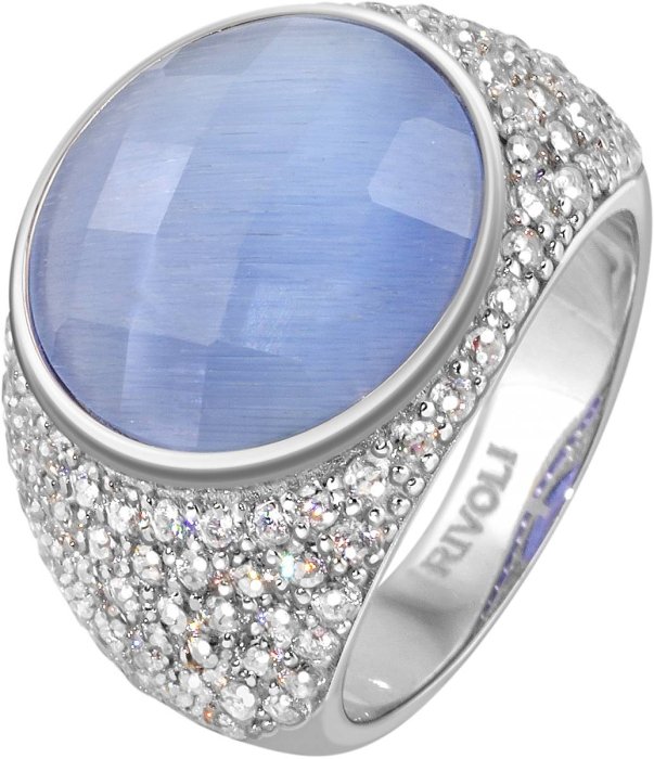 Кольцо из серебра с кошачим глазом и куб. цирконием (Арт.fhr-1-h-28-s)