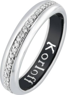 Кольцо из белого золота с бриллиантом и эмалью (Арт.k5hlnwg)