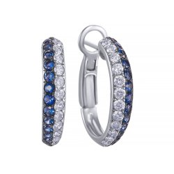 Серьги из белого золота с бриллиантом и сапфиром (Арт.e0003395a02_sr_sa_wg)